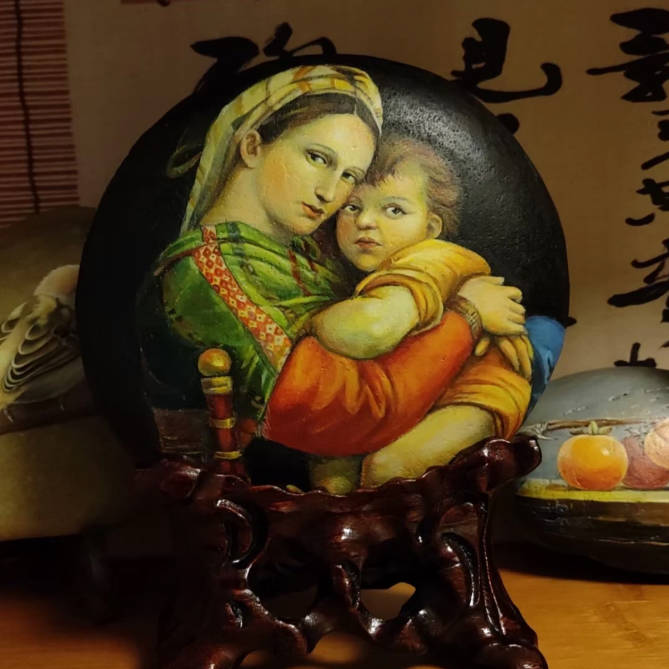 Hand-Painted Custom Medieval Commemorative Stone