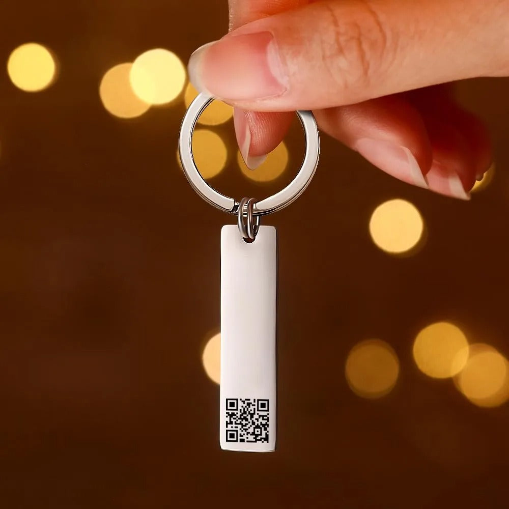 Scannable QR Code Keychain Custom Link Keychains Gift For Him