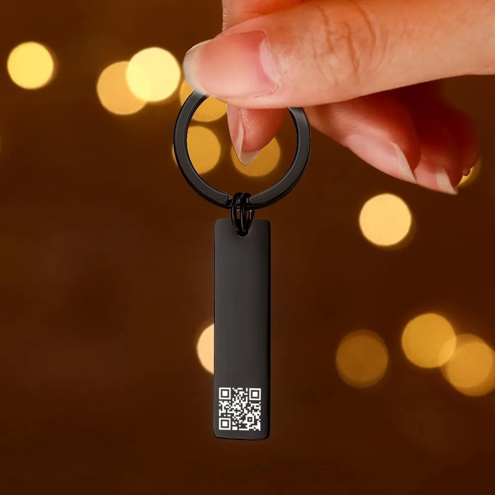 Scannable QR Code Keychain Custom Link Keychains Gift For Him