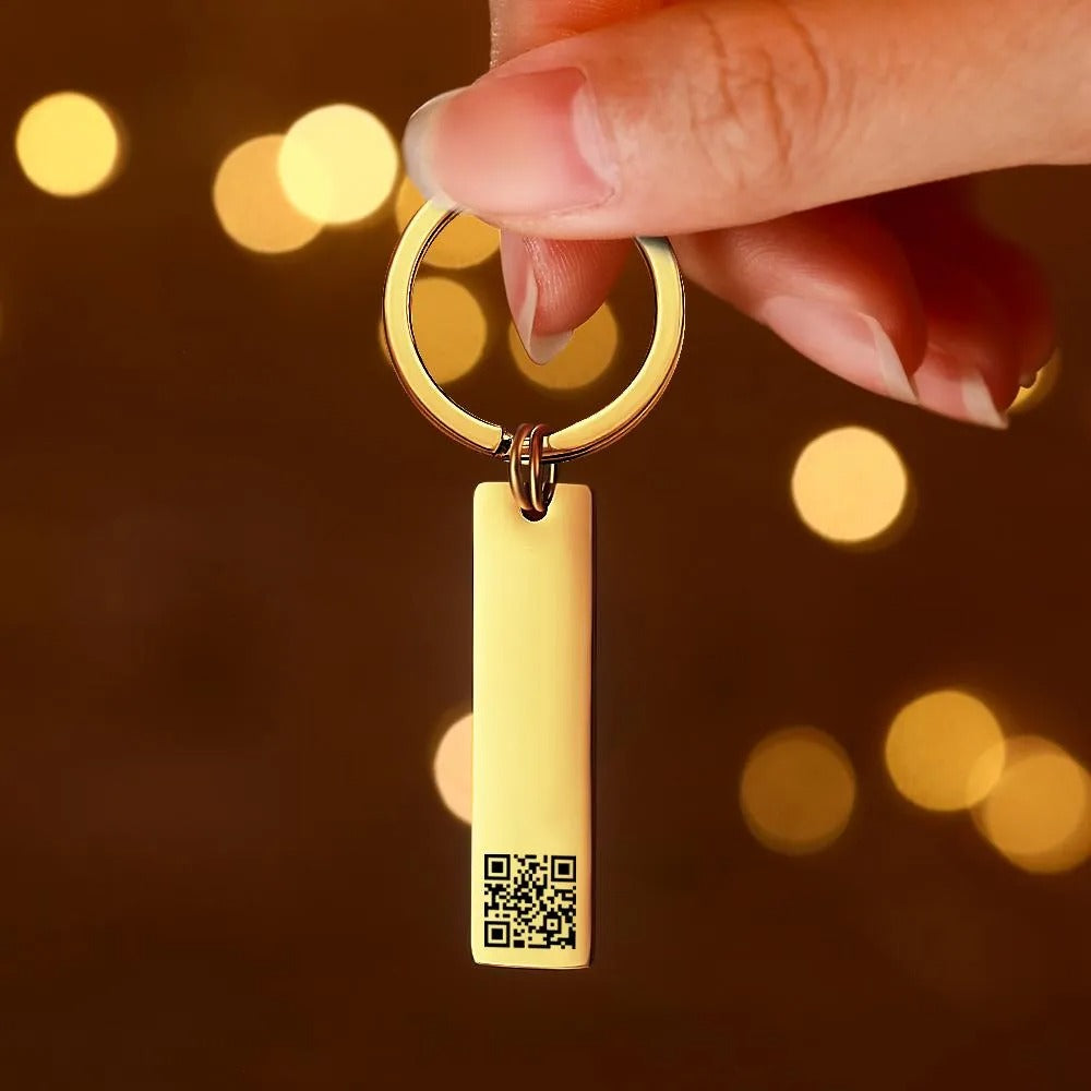 Scannable QR Code Keychain Custom Link Keychains Gift For Him