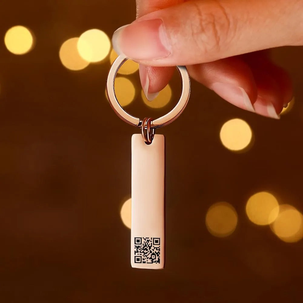 Scannable QR Code Keychain Custom Link Keychains Gift For Him