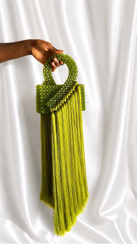 Woven Tassel Clutch